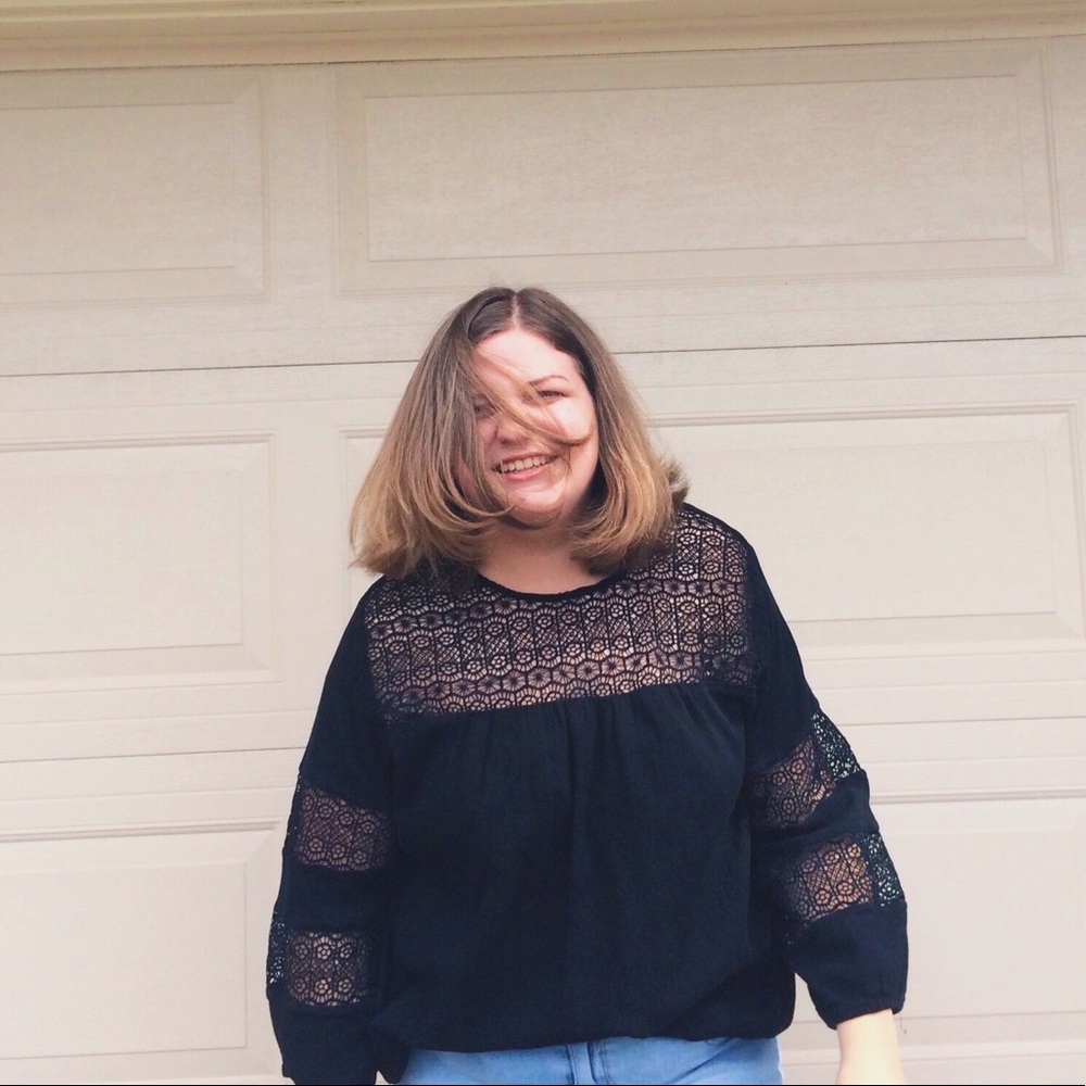 Black Detailed Blouse